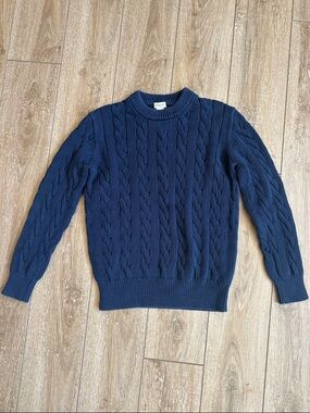 Crewcuts J Crew Boy’s Navy BlueCable Knit Sweater Size L 10-12
